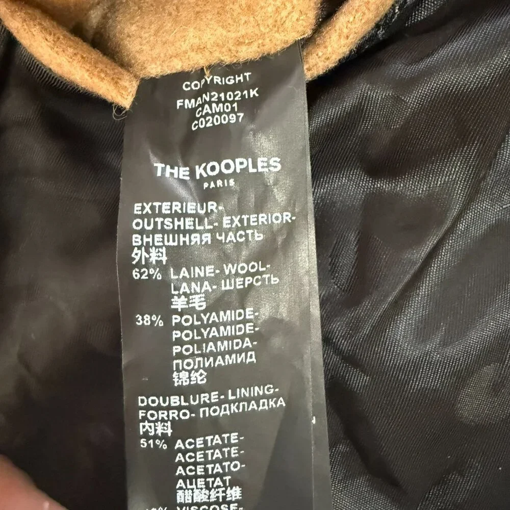 The Kooples Chill Out Oversized Wool Trench Coat Tan Carmel NWT Size 4 FR 36 - Picture 9 of 10